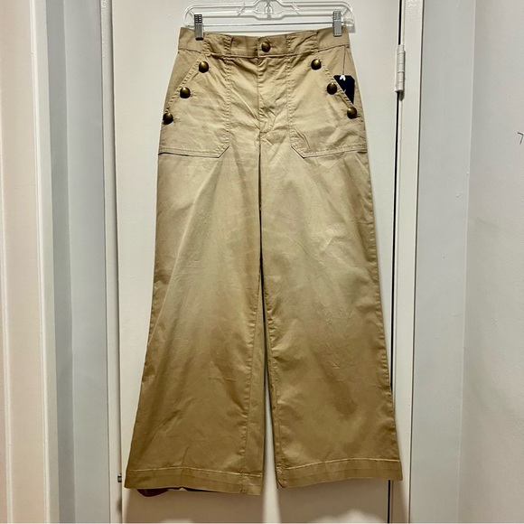 Nautica Jeans Women’s Wide Leg Khaki Coronado Beach Sailor Pants - Size 6 NWT - Picture 3 of 16